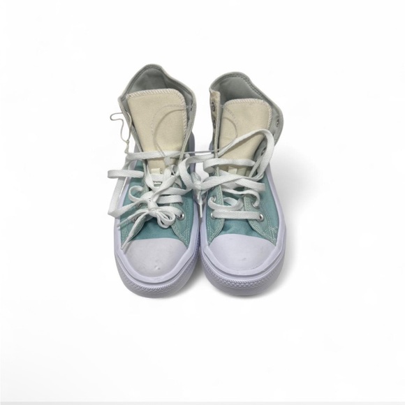 Converse Women's High-Top Sneakers in Mint and Cream - Picture 2 of 8